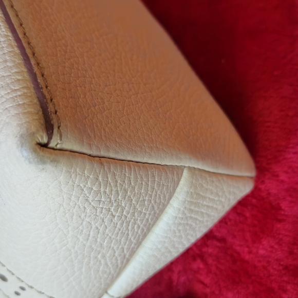 Dooney & Bourke Cream Leather Satchel - Picture 8 of 16